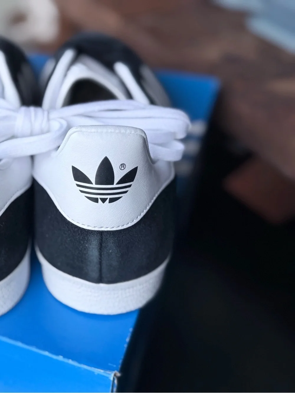 adidas Gazelle Black White Suede Sneakers